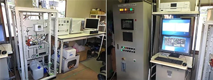 制御盤とガスクロマトフラフィーのイメージ